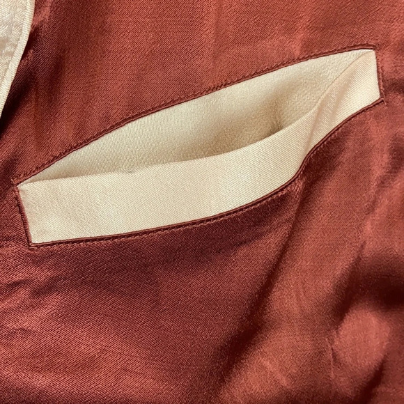 Anthropologie Capulet Souriez Brown Satin Bomber Jacket Size Small NWT - Picture 5 of 10